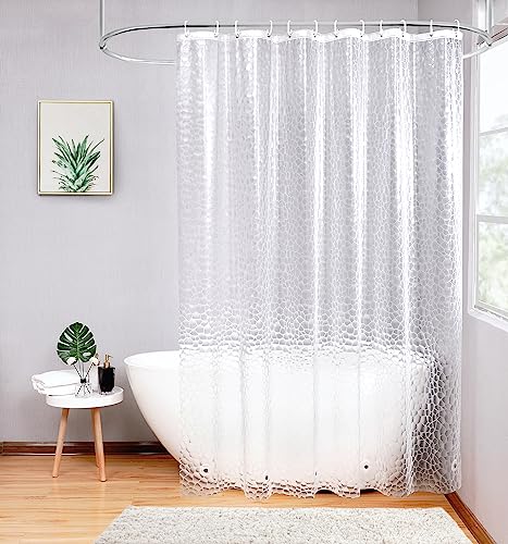 AooHome Clear EVA Shower Curtain Liner, 3D Water Cube Shower Curtain with Bottom Magnets, Heavy Duty, 72x72 Inch, Semi Transparent - color: Multi Translucent, size: 72"W x 72"L (Pack of 1)