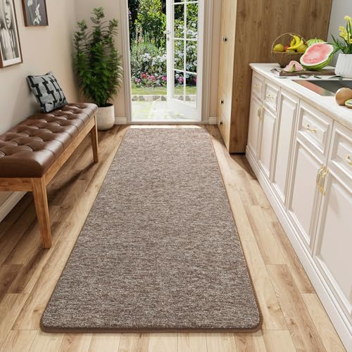 AROGAN 2x6 Runner Rug for Hallway, Long Runner Rugs Non Slip, Matte Brown | Soft Washable Memory Foam Carpet for Bedroom, Non Slip Backing Runners Rug for Hallways, Kitchen, Bathroom, Entryway Home - color: Matte Brown, size: 2' x 6' (Runner)