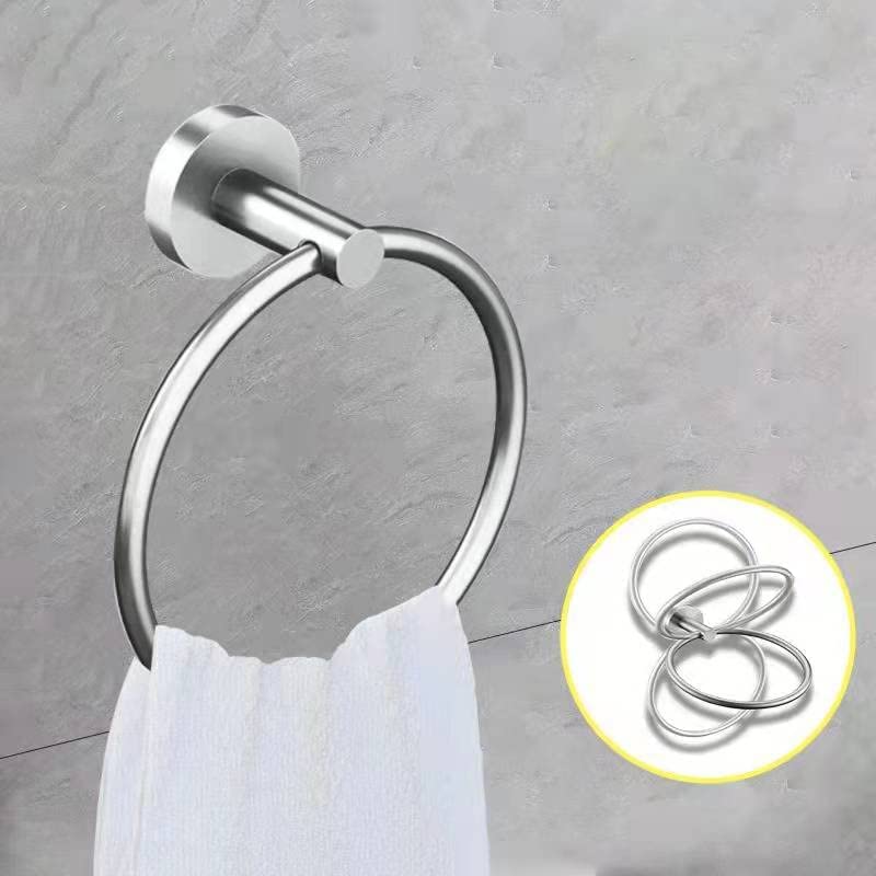 Cilee 10 Piece Brushed Nickel Bathroom Accessories Set 24inch Towel Bar Set | Brushed Nickel Towel Bar Ring + Toilet Paper Holder + Robe Towel Hook, Stainless Steel Bathroon Hardware Set - color: Brushed Nickel, size: 24inch