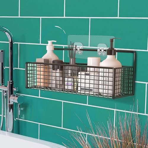 Lae Nuvole Shower Caddy Adhesive Straps, No Drilling, Clear PC, 4 Pack | 2.36x5.51 inch Waterproof replacement hooks for shower shelf, soap holder, or kitchen rack, sticks to tile, glass, marble - size: 2.36x5.51 inch