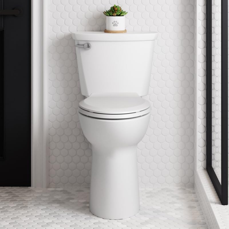 American Standard Cadet PRO Two Piece Round Toilet, 1.28 GPF, White - size: 10" rough-in