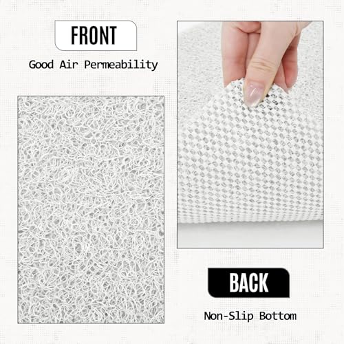 17 * 30in Shower Mat Bathtub Mat Non Slip | Bathmats Non Slip, Quick Drying Foot Scrubber Loofah Mats for Inside Shower, Tub, Bathroom, Home, White - color: White, size: 30" x 17" (Rectangular)