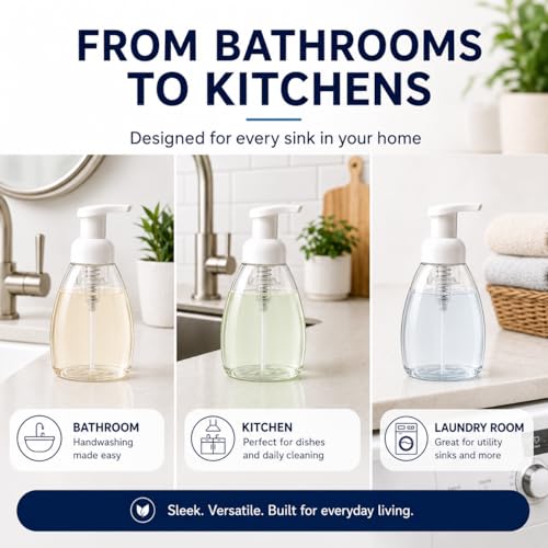 Bar5F Foaming Soap Dispenser Pump Bottle for Dr. Bronner's Castile Liquid Soap 8.5-Ounce Pack of 2 - size: 2-Pack