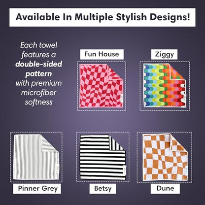 Double-Sided Microfiber Washcloths, Waffle Weave Kitchen Washcloths for Use | 12x12 Inch, Super Absorbent, Lint-Free, Fast Drying, Cleaning Dishes, Cars & More, Durable & Soft, Betsy Black/White Home Use - color: Betsy- Black/White