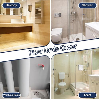 uxcell Shower Drain Hair Catcher, 3 inch Stainless Steel Square Floor Drain Cover Anti-Clogging Protection Cover Replacement for Furniture Repair Bathroom Kitchen