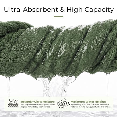 ZVH Hand Towels for Bathroom 6pcs 14X29.5inch,Quick Dry Microfiber,Super Soft,Hand Towels with Hanging Loops for Spa,Kitchen,Hotel (Avocado Green, Set of 6) - color: Avocado Green