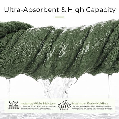 ZVH Hand Towels for Bathroom 6pcs 14X29.5inch,Quick Dry Microfiber,Super Soft,Hand Towels with Hanging Loops for Spa,Kitchen,Hotel (Avocado Green, Set of 6) - color: Avocado Green