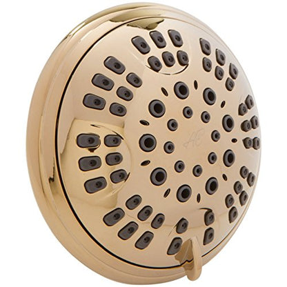 6 Function Luxury Shower Head - 2.5 GPM - Polished Brass | High Pressure Boosting, Adjustable, Wall Mount, Bathroom Showerhead With Anti-Clog Nozzles, Best For Low Flow Showers - color: Polished Brass, size: 2.5 GPM
