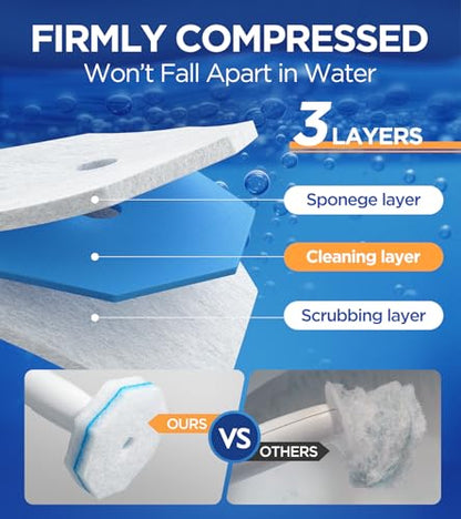 36 Count Refills For Clorox Toilet Wand, 5X Cleaning Power Toilets Bowl Cleaners With Exclusive Formula, High-Density Disposable Toilets Brush Scrubber - No Falling Apart, Fresh Fragrance