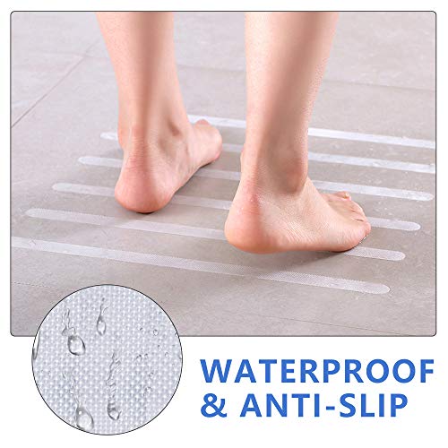 Supkiir Bathtub Non Slip Stickers, 24 PCS Anti Slip Adhesive Shower Treads with Scraper for Bath, Tub, Shower, Pool, Stairs, Ladders, Kitchen, 15’’ - color: White