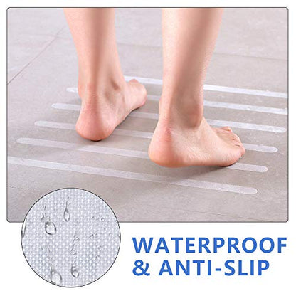 Supkiir Bathtub Non Slip Stickers, 24 PCS Anti Slip Adhesive Shower Treads with Scraper for Bath, Tub, Shower, Pool, Stairs, Ladders, Kitchen, 15’’ - color: White