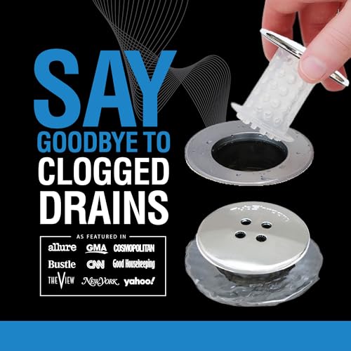 TubShroom Bathtub Drain Protector and Hair Catcher - 2 Pack, Chrome - Fits 1.5" - 1.75" Bathtub and Shower Drains