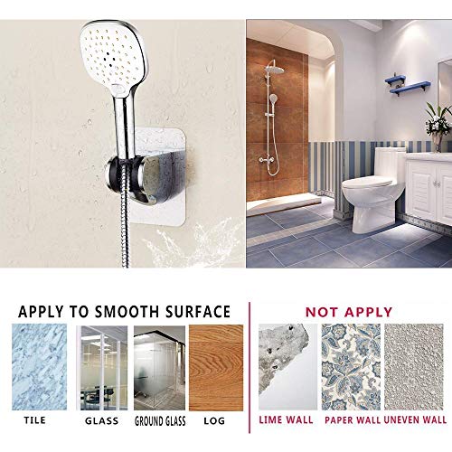 Strong Adhesive and Waterproof Shower Head Holder, Adjustable Handheld Shower Holder Wall Mount Shower Bracket (Silver - 1 Pack) - style: Silver - 1 PACK