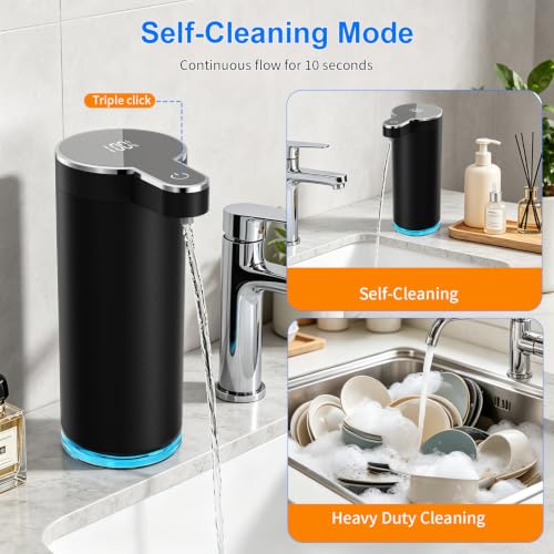 Automatic Liquid Soap Dispenser (Black Liquid Soap) | 12 oz/350ml Rechargeable, 4 Adjustable Liquid Levels, IPX5 Waterproof for Bathroom,Kitchen,Hotel - color: St-01 Liquid Black