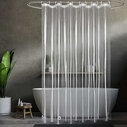 UFRIDAY 9G Thick Extra Long Clear Shower Curtain Liner, 72 X 84 inch Heavy Duty Waterproof EVA Shower Curtain Liner with 5 Bottom Magnets and 12 Grommet Holes, Transparent - size: 72"W x 84"L (Pack of 1)