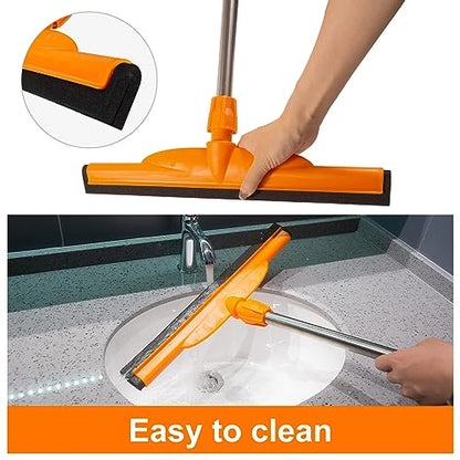 Heavy-Duty Floor Squeegee, 62" Adjustable Handle, EVA Foam Blade, Ideal for Concrete, Garage, Patio & More