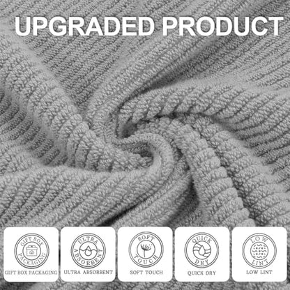 VOOVA & MOVAS 3PC Towel Set, 100% Cotton, Gray | 1 Large Bath 30x56 In, 1 Hand 18x28 In, 1 Wash Cloth 13x13 In, Quick Dry, Soft, Thick, Bathroom Essentials - color: Gray, size: 3 PC Bathroom Towel Set