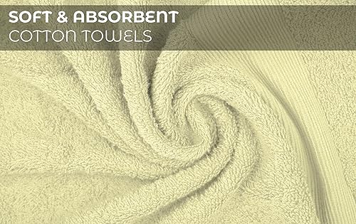 Luxury Bath Towels Set of 4 (27” x 54”) | Towels for Bathroom | Super Soft | Highly Absorbent Towels for Home, Spa, Gym (Cream) - color: Cream