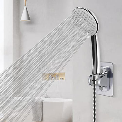 NearMoon Self Adhesive Shower Head Holder-Adjustable Handheld Shower Holder NO Drilling Wall Mount Waterproof (1 Pack, Chrome Finish) - style: Chrome Finish