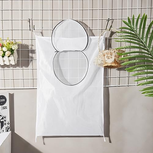 Hanging Breathable Nylon Laundry Bag with Round Zipper Opening, Mesh Design, Durable Tear-Resistant Material, Space-Saving Storage Solution for Bathroom, Dorm, and Home Use