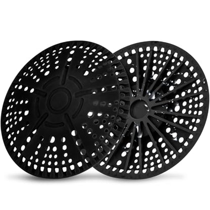 ZOOY Shower Drain Hair Catcher, 2 Pack 5.5 Inch Silicone Large Drain Cover, Bathroom Hair Drain Catcher, Flat Anti-Clog Hair Trap for Shower, Bathtub, Tub & Sink Hair Strainer(Black) - color: Black