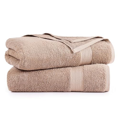 LANE LINEN Large Bath Sheet Set Oversized Soft Absorbent Quick Dry - Taupe | Bath Sheets Set - OEKO-TEX Certified, Ring-Spun Durability, Generously Sized, Oversized & Roomy, Lightweight & Breathable - color: 08: Taupe, size: 2 Piece Bath Sheets