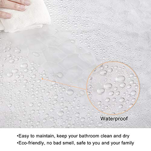 WELTRXE Shower Curtain Liner 8G EVA with 3 Magnets, Waterproof Clear Shower Curtains with 3D Water Cube Design, Heavy Duty Plastic Bathroom Shower Liner for Shower Stall, Bathtubs, 72 x 72,12 Hooks - color: Clear-water Cube, size: 72"W x 72"L (Pack of 1)