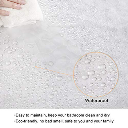 WELTRXE Shower Curtain Liner 8G EVA with 3 Magnets, Waterproof Clear Shower Curtains with 3D Water Cube Design, Heavy Duty Plastic Bathroom Shower Liner for Shower Stall, Bathtubs, 72 x 72,12 Hooks - color: Clear-water Cube, size: 72"W x 72"L (Pack of 1)