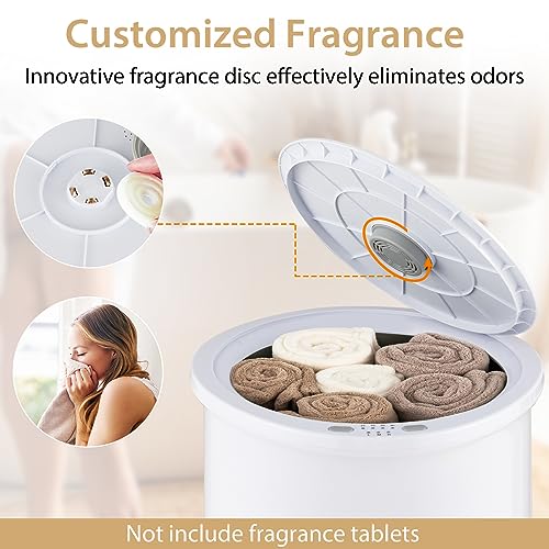 COSTWAY Bucket Style Towel Warmer, 23L Towel Warmer with 4 Heating Time & 3 Heating Temperature, Overheat Protection System, Fragrant Disc Holder, Towel Warmer for Bathroom, Hot Tub, Spa, White - color: White
