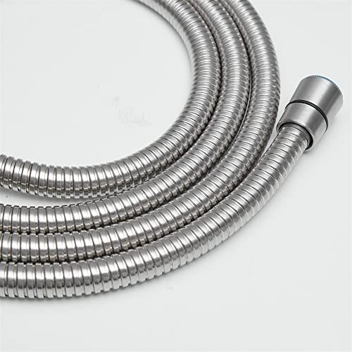 Shower Hose, 59 Inch, Stainless Steel, Silver, 1.5-Meters, No Leak, Standard Hand Shower Compatible - color: Brushed Nickel