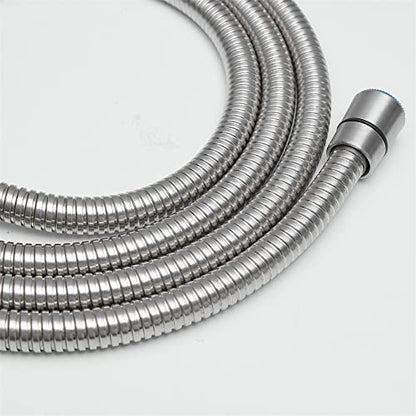 Shower Hose, 59 Inch, Stainless Steel, Silver, 1.5-Meters, No Leak, Standard Hand Shower Compatible - color: Brushed Nickel