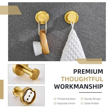 Angle Simple Bathroom Towel Hook Brushed Dark Gold, Coat Robe Hanger 2 Pack | SUS304 Stainless Steel, Bag Hat Clothes Towel Holder for Kitchen Laundry Garage, Screw Wall Mount - color: Brushed Dark Gold, size: 2 Pack