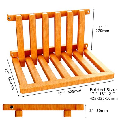 The folding stool is made of beech wood and can withstand 400 pounds. The surface is coated with Transparent paint and polished. Used for changing shoes, showering, folding bedside table(Walnut paint) - size: Transparent Paint