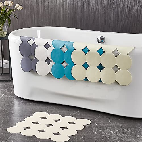 Webos Square Shower Mat Nonslip - Rubber Bathtub Mat with Suction Cups for Inside Shower Bathroom Floor (Blue, 21X21“) - color: Blue
