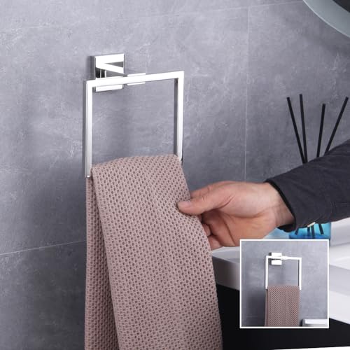 GERZWY Bathroom Hand Towel Holder Polished Stainless Steel Towel Ring for Bath Kitchen Garage Heavy Duty Wall Mounted JG1906-JG - color: Polished