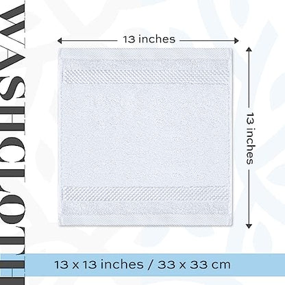 White Classic 2 Luxury White Bath Sheet Towels 35 x 70, 6 Hand Towels 16 x 30 and 12 Washcloths 13 x 13 | Cotton, Highly Absorbent and Quick Dry for Hotels, Spa and Bathroom