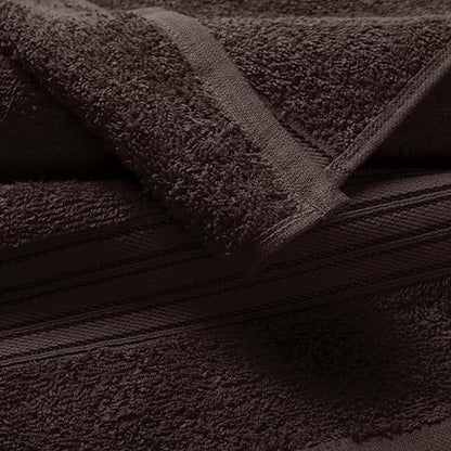 BOUTIQUO Ultra Soft Cotton Washcloths, Contains 12 Piece Face Cloths 12x12 inch, Ideal for Everyday use Face Towels, Compact & Lightweight Multi Purpose Washcloths - Chocolate Brown - color: Chocolate Brown, size: Washcloths - Set of 12