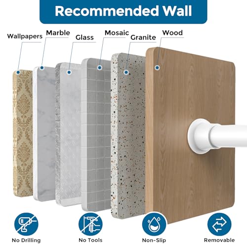 AIZESI Tension Rod 18-36 inch，1Pcs White Adjustable Tension Curtain Rod No Drilling Small Tension Rod Spring Tension Curtain Rod Expandable Curtain Rod - color: White, size: 18“-36“-1P
