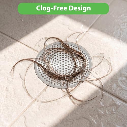 Flat Shower Drain Hair Catcher 4.71" Round Hair Strainer for Shower Drain | Shower Drain Cover Hair Catcher Stainless Steel Universal Filter Hairs Trap Stopper For Drains Showers Room Bathroom