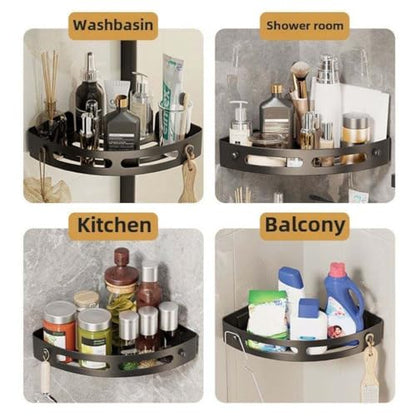 Corner Shower Rack - Three-Piece No-Drill Corner Shelf Set, Wall-Mounted Bathroom Storage Rack, Suitable for Bathrooms and Kitchens, with Drain Hole and Removable Plastic Shelves(3pcs)
