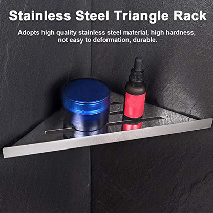 Stainless Steel Bathroom Corner Shelf, Modern Polished Wall Mounted Shelf with High Lidacity for Shower and Kitchen (Perforated version) - size: Perforated version