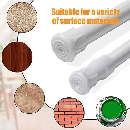 2 Pack Small Tension Rods 15.7 in to 28 Curtain Rods Window Rods in Extendable Width Spring Cupboard Bars for Kitchen Utensils, Closet, and Cabinet, Fit in The Spaces to Stay Up - color: White, size: 15.7" to 28"-2PCS