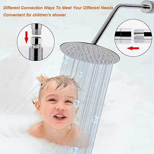Shower Head Extension Arm, Shower Extender Water Outlet- Lowers Existing, Shower Pipe Extension for Bathroom, Made of Solid Metal Stainless Steel(6 Inch, Chrome Finish) - color: Chrome Finish, style: 6 Inch