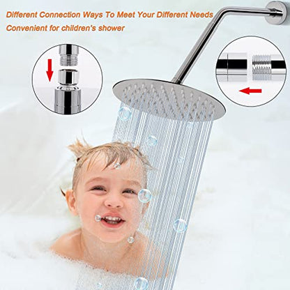 Shower Head Extension Arm, Shower Extender Water Outlet- Lowers Existing, Shower Pipe Extension for Bathroom, Made of Solid Metal Stainless Steel(6 Inch, Chrome Finish) - color: Chrome Finish, style: 6 Inch
