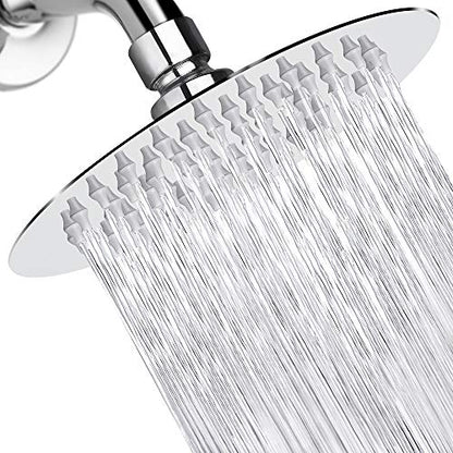 NearMoon Rain Shower Head, Ultra-Thin Design-Pressure Boosting, Awesome Some Experience, High Flow Stainless Steel Rainfall Head (6 Inch,Chrome Finish) - color: Chrome Finish, size: 6 Inch