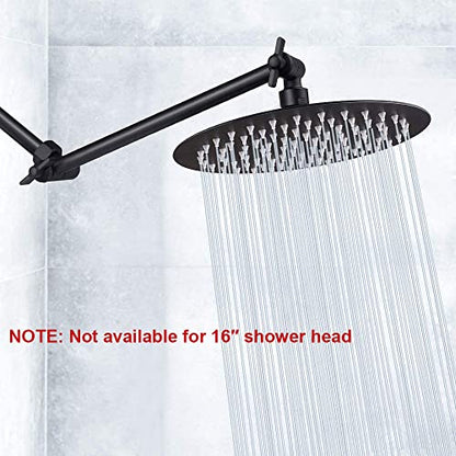 NearMoon Adjustable Shower Arm Universal Connection, Extension Arm, Adjust Angle to Upgrade Shower Experience, Easy to Install, Anti-leak (11 Inch, Matte Black) - color: Matte Black, style: 11 Inch Adjustale