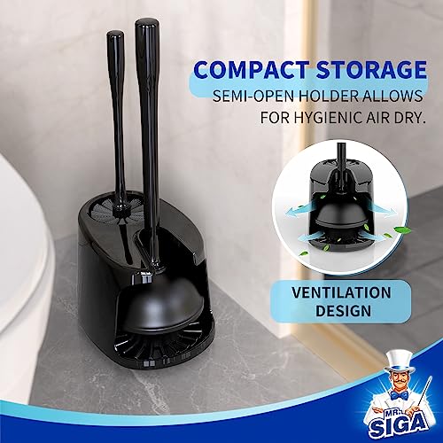 MR.SIGA Premium Toilet Bowl Brush Replacement Head, 2 Pack | Scratch free toilet brush head, safe for porcelain toilet