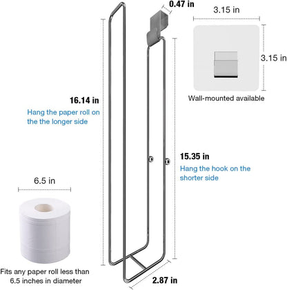 2Pcs Over The Tank Toilet Paper Holder for 4 Roll Tissue，Bathroom Toilet Paper Roll Storage Holder Wall Mount Brushed Nickel,Metal Hanging Toilet Paper Holder Dispenser,Organizer | Bathroom Toilet Paper Roll Storage Holder Wall Mount Brushed Nickel,Metal