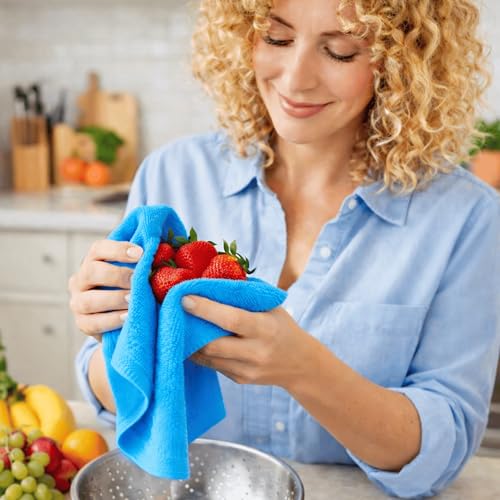 SALBAKOS 12-Piece 100% Turkish Cotton Washcloths and Face Towels, Aqua | 13x13 in Standard Size Small Towel, Multi-use Bathroom & Kitchen, Thick Super Soft Absorbent Durable, Oeko-Tex Made in Turkey - color: Aqua, size: 12 Washcloths