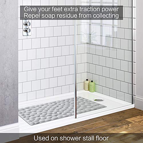 Non-Slip Bathtub Mat OTHWAY Soft Rubber Bathroom Bathmat with Strong Suction Cups (Grey) - color: Grey, size: 31.5" x 16" (Rectangular)